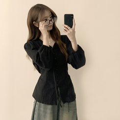 パフバルーンブラウス BLACK