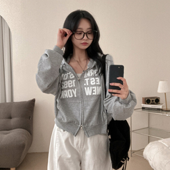 뉴욕타운 발포 투웨이 후드 집업 그레이