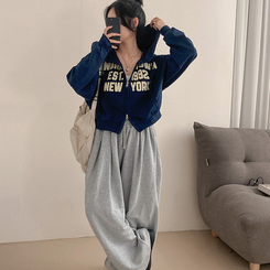 뉴욕타운 발포 투웨이 후드 집업 네이비