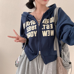 뉴욕타운 발포 투웨이 후드 집업 네이비