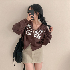 뉴욕타운 발포 투웨이 후드 집업 브라운