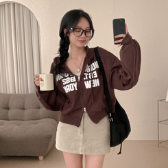 뉴욕타운 발포 투웨이 후드 집업 브라운