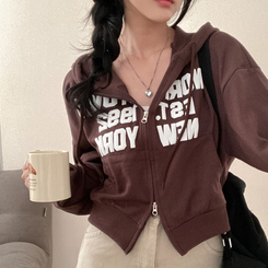 뉴욕타운 발포 투웨이 후드 집업 브라운