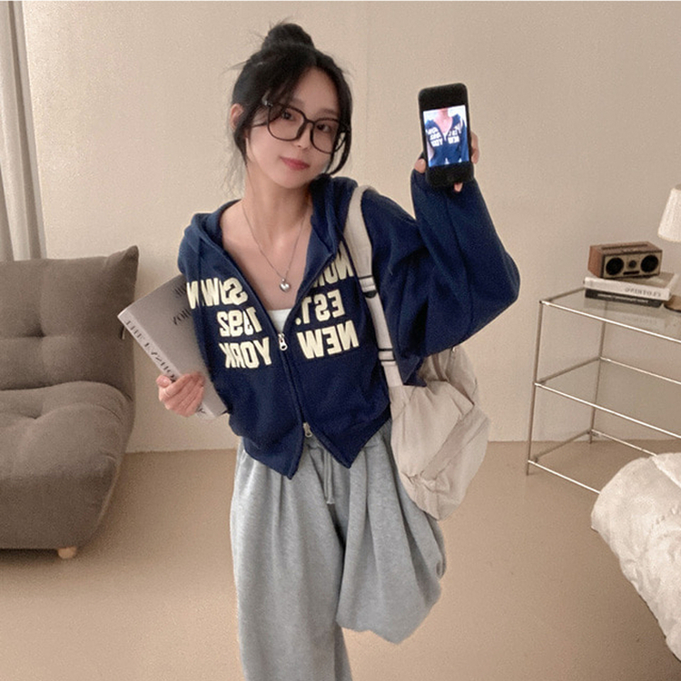 뉴욕타운 발포 투웨이 후드 집업 네이비