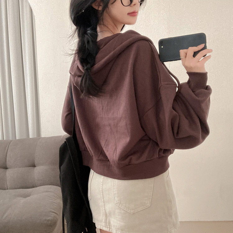 뉴욕타운 발포 투웨이 후드 집업 브라운