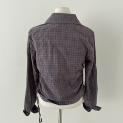 고스 옆셔링 체크 크롭 셔츠 남방