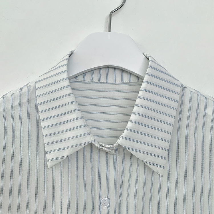 왕오버핏 스트라이프 포켓 긴팔셔츠 남방