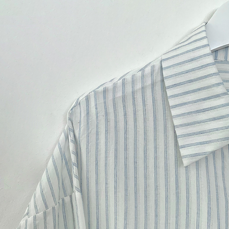 왕오버핏 스트라이프 포켓 긴팔셔츠 남방