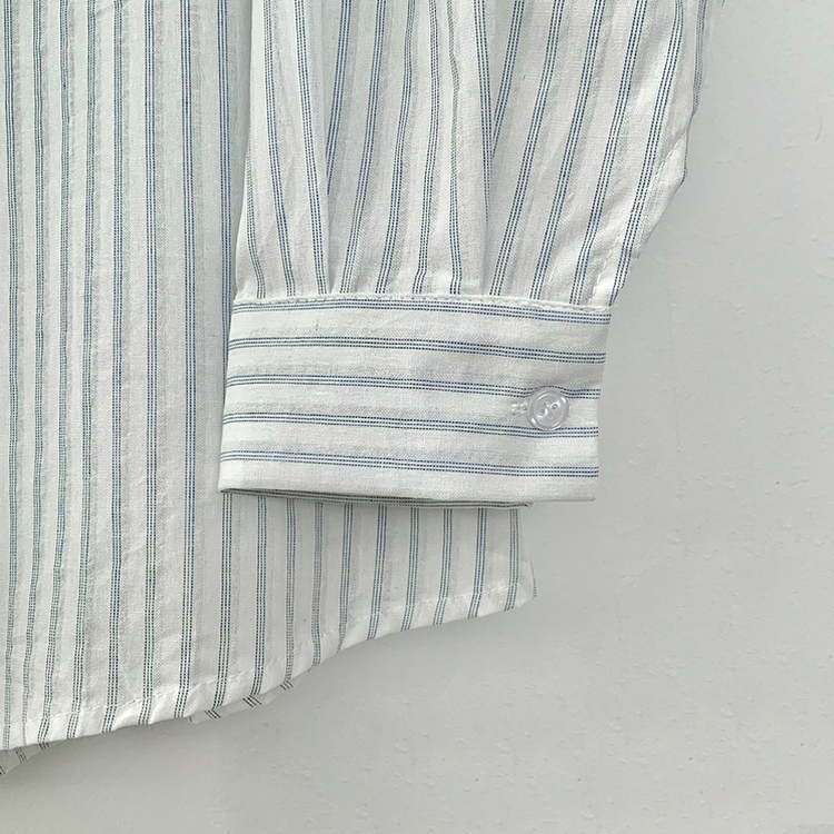 왕오버핏 스트라이프 포켓 긴팔셔츠 남방