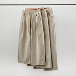 【丈別】ピンタックワイドコットンワイドパンツ