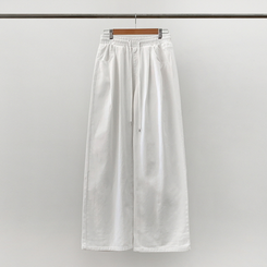 【丈別】ピンタックワイドコットンワイドパンツ