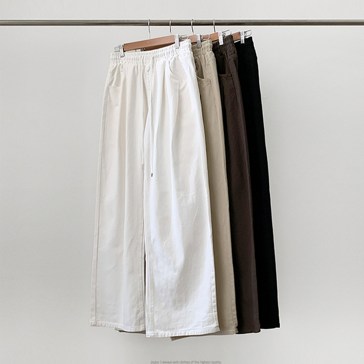 【丈別】ピンタックワイドコットンワイドパンツ