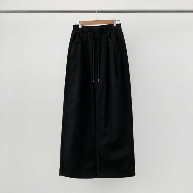 【丈別】ピンタックワイドコットンワイドパンツ