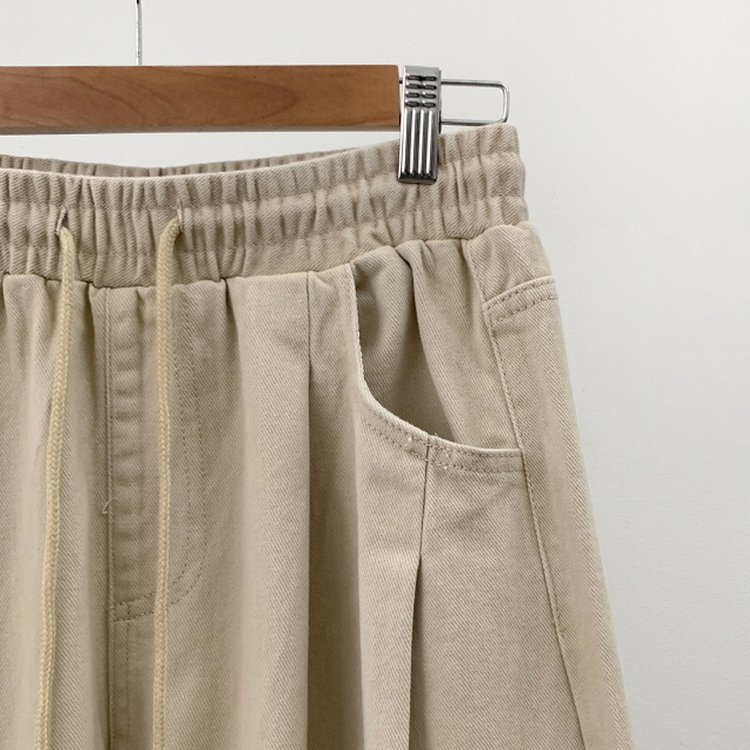 【丈別】ピンタックワイドコットンワイドパンツ