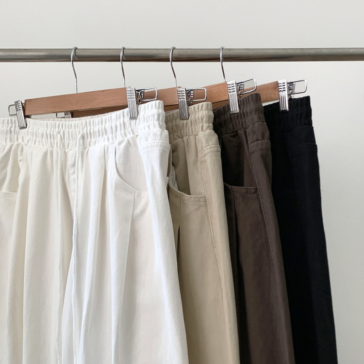 【丈別】ピンタックワイドコットンワイドパンツ