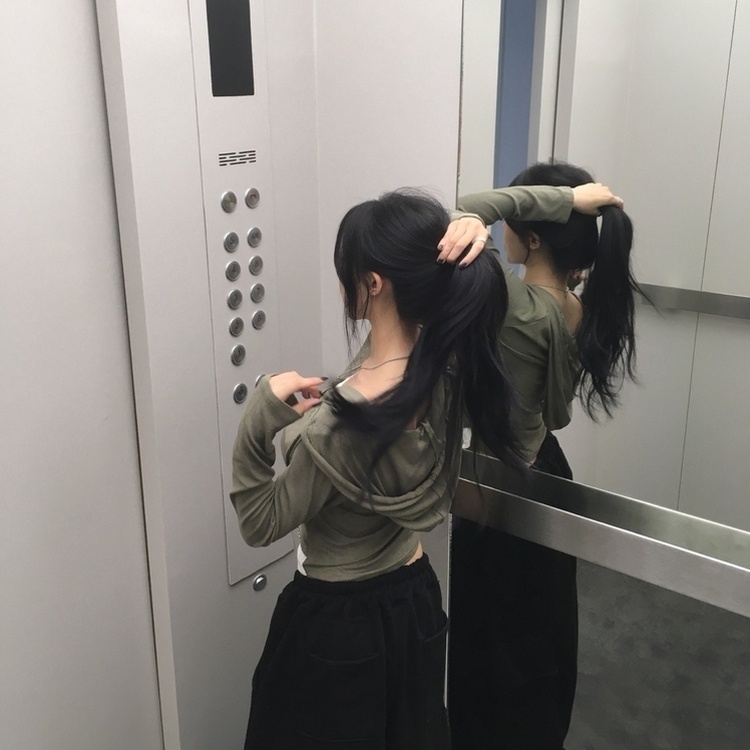 후드 레이어드 나시 데일리 긴팔 티셔츠