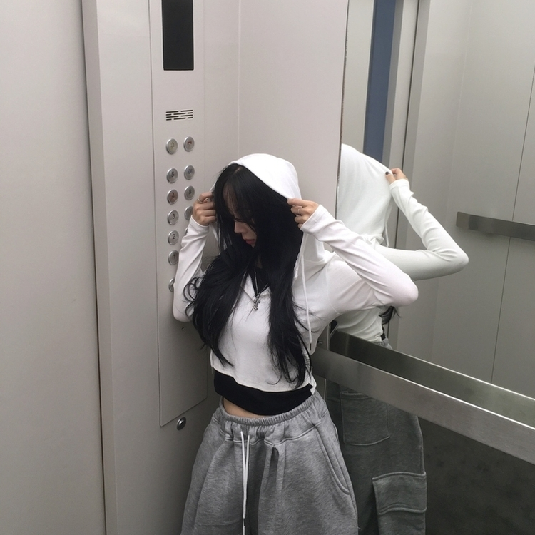 후드 레이어드 나시 데일리 긴팔 티셔츠