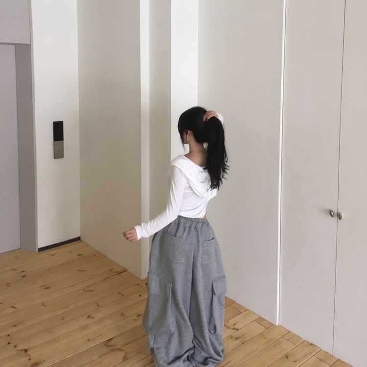 후드 레이어드 나시 데일리 긴팔 티셔츠