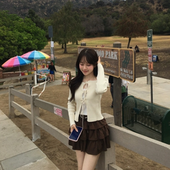 オフショルダーリボンカーディガン IVORY