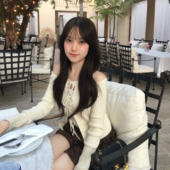 オフショルダーリボンカーディガン IVORY