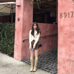 スエードフリルミニスカート BROWN