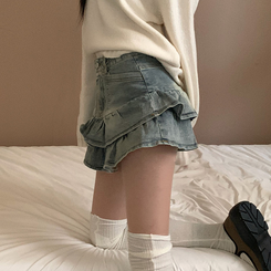 デニムフリルスカート 新品タグ付き TITTY＆CO. スカート フリル付きデニムスカート : ZOZOTOWN Yahoo!店