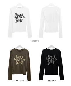 レタリングプリンティング長袖Tシャツ