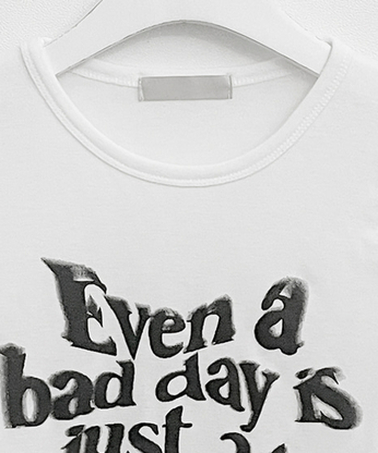 レタリングプリンティング長袖Tシャツ