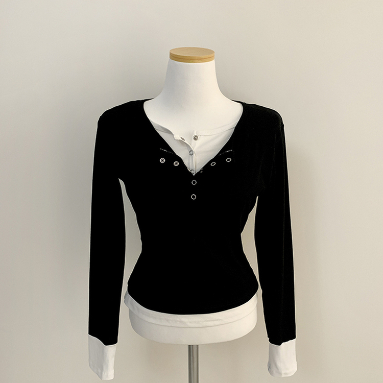 レイヤードスリム長袖Tシャツ