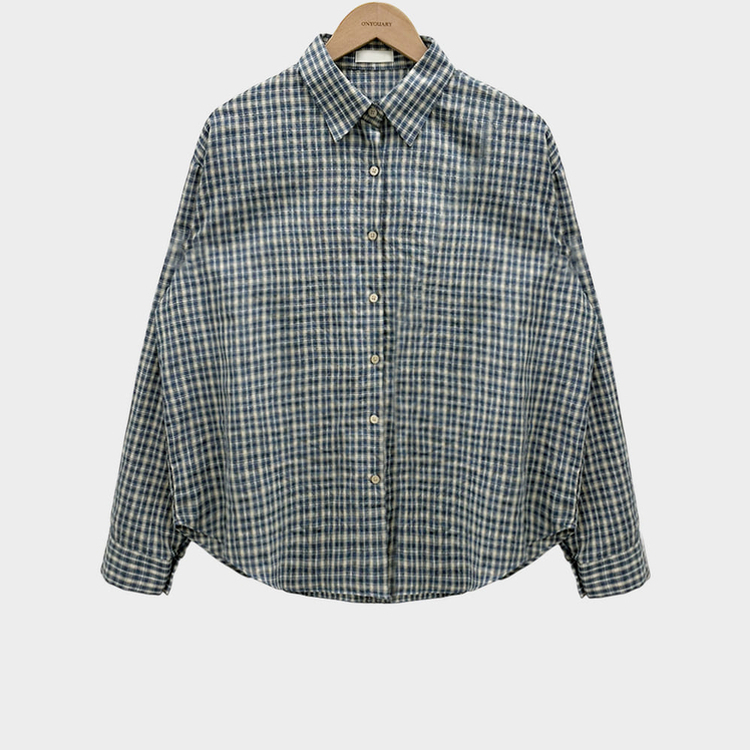 흑당 버블티 어텀 루즈핏 체크 셔츠 남방