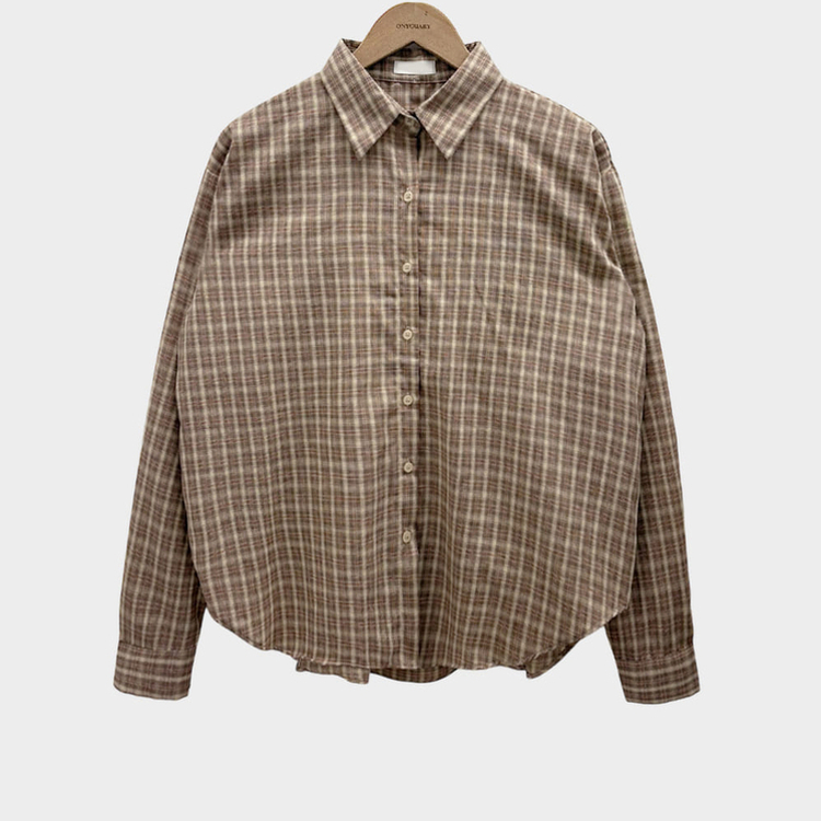 흑당 버블티 어텀 루즈핏 체크 셔츠 남방