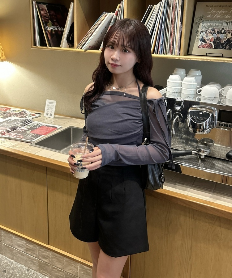 【Cygne】リボンオフショットトップス_0サイズ 614cadb1a6a831af9792fba29e6517