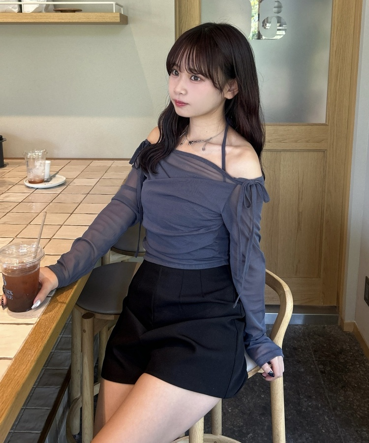 【Cygne】リボンオフショットトップス_0サイズ Cygne】リボンオフショットトップス_0サイズ Cygne】リボンオフ