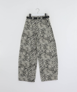 【ベルトSET】レオパードワイドデニムパンツ