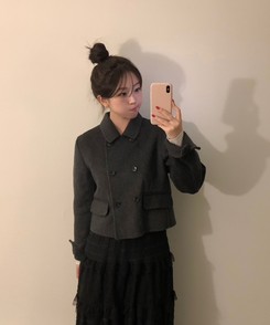 ダブルボタンウールコート CHARCOAL