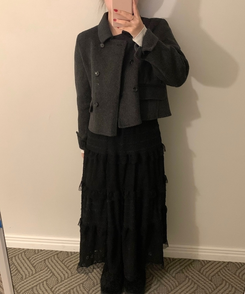 ダブルボタンウールコート CHARCOAL