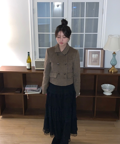 ダブルボタンウールコート CHESTNUT BROWN