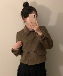 ダブルボタンウールコート CHESTNUT BROWN