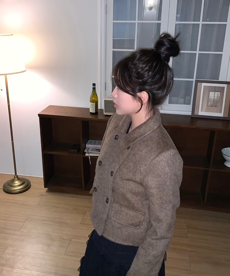 ダブルボタンウールコート CHESTNUT BROWN