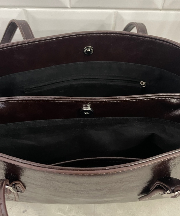 버클 토트 숄더백 커피