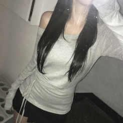 ディープネックTシャツ LIGHT GRAY