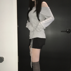 ディープネックTシャツ LIGHT GRAY