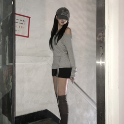 ディープネックTシャツ LIGHT GRAY