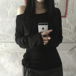 ディープネックTシャツ BLACK