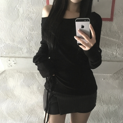 ディープネックTシャツ BLACK