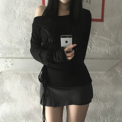 ディープネックTシャツ BLACK