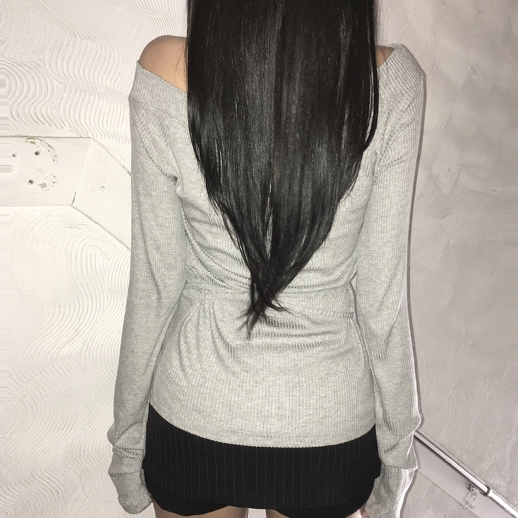 ディープネックTシャツ LIGHT GRAY