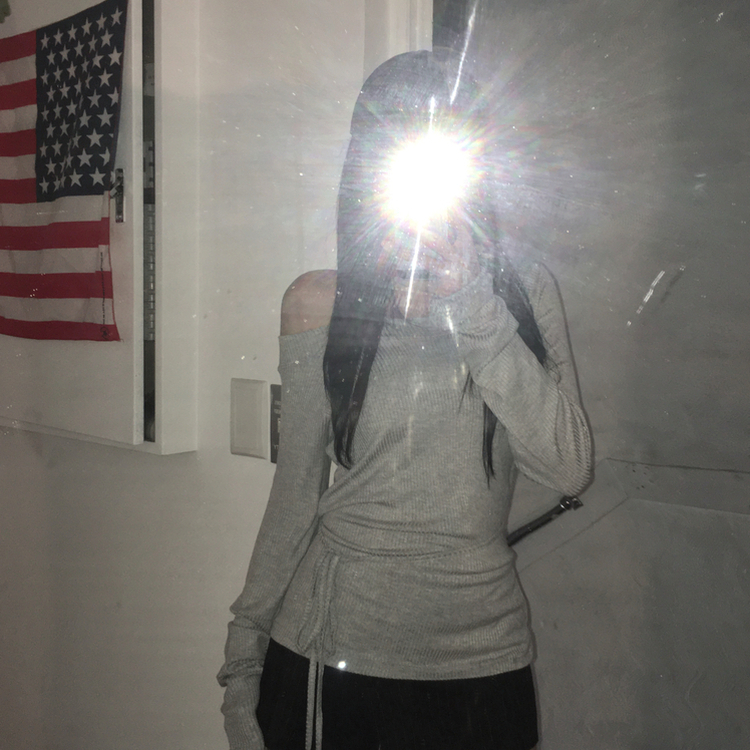 ディープネックTシャツ LIGHT GRAY