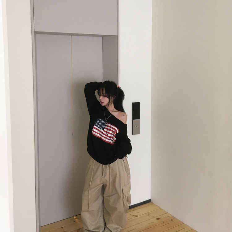 アメリカンワンオフトレーナー(6color) BLACK