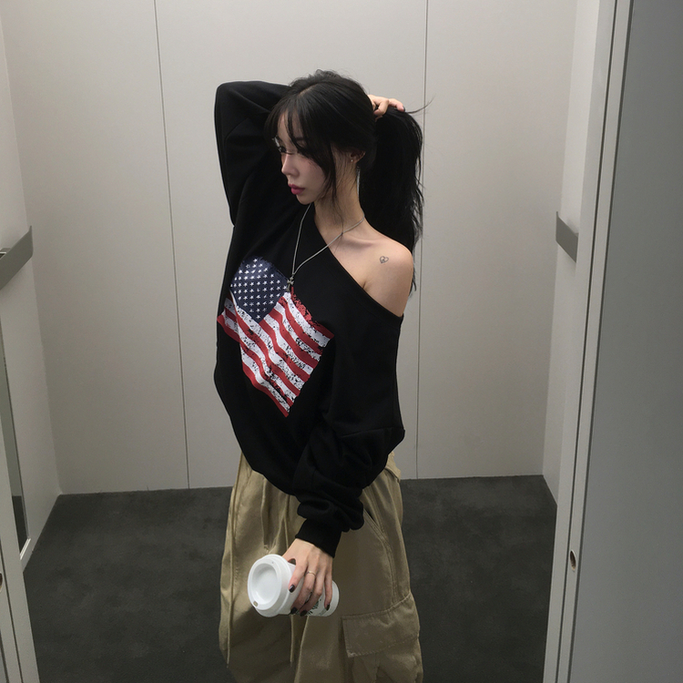 アメリカンワンオフトレーナー(6color) BLACK